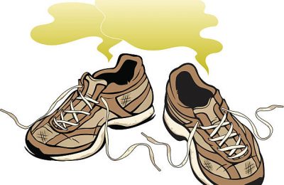 Vector Illustration of a pair of smelly old shoes.
